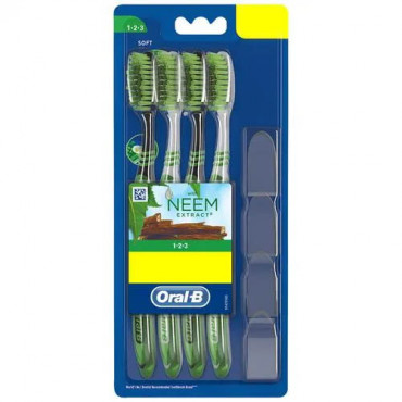 Oral B 1-2-3 Neem Extract Soft Toothbrush (Pack of 4)