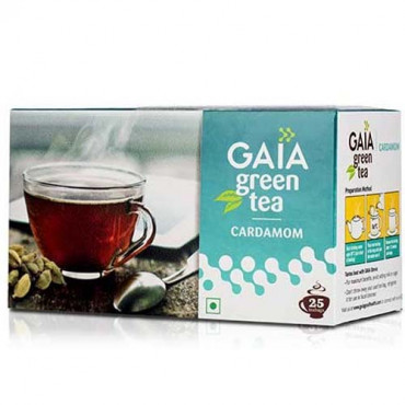 Gaia Green Tea Cardamom 25  Bags( BUY 1 GET 1)