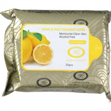 Fashion Colour Hand & Facial Wipes 25Pcs (Lemon)