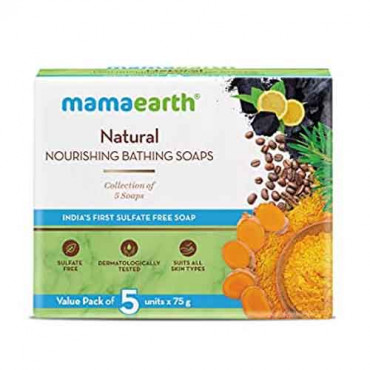 Mamaearth Natural Nourishing Bathing Soap 4x75g + 1 Free