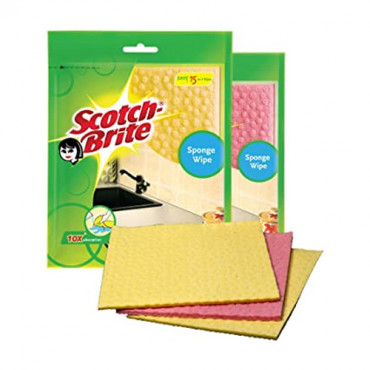 Scotch Brite Sponge Wipe (20cm x 17.5cm) (3Pack)