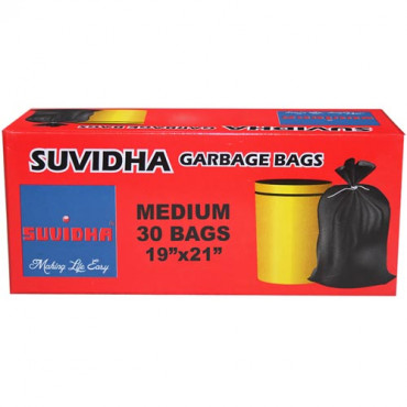 Suvidhaa Garbage Bag Medium 19"x21" 30Bags