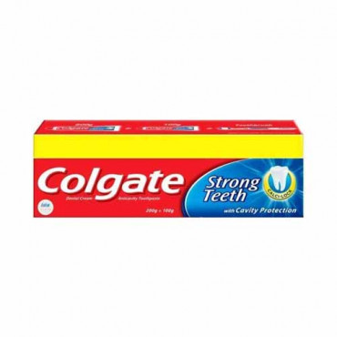 Colgate Strong Teeth Toothpaste 200g + 100g + Toothbrush