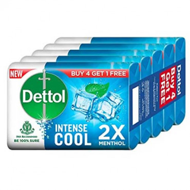 Dettol Intense Cool Soap (125g x 4) + 125g Free