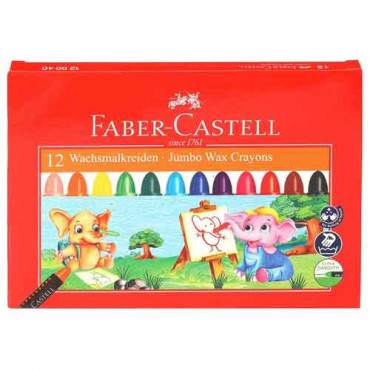 Faber Castell 12 Jumbo Wax Crayons 12 00 40