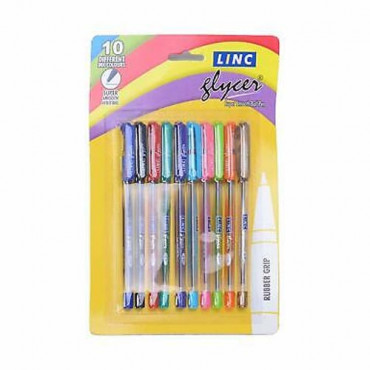 Linc Glycer Super Smooth Ball Pen 10 Pcs (Multi Color)