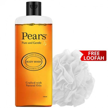 Pears Pure & Gentle Body Wash 250ml (Free Loofa)